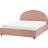 Beliani Minimalist Storage Ottoman EU King Size 5ft3 Boucle Pastel Pink Vaucluse Frame Bed