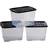 CEP Curve 3 x 24L Boxes With Lid - Clear Storage Box