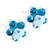 Blomdahl Flower Earring - White/Aquamarine