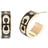 Coach Signature Enamel Huggie Earrings - Gold/Black