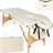 tectake lettino da massaggio a 2 zone, 7,5 cm di imbottitura rulli borsa beige da
