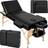 tectake Lettino da massaggio a 3 zone Somwang con 7,5 cm di imbottitura e supporto in legno nero da