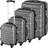 tectake Lightweight Hard Shell Suitcase Set of 4 - Grey