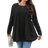 Shein Privé Plus Size Elegant Casual Loose Long Sleeve Round Neck Solid Color Basic Umbrella Hem T-Shirt, Suitable For Homewear And Vacation