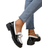 Shein Women's Diamond Decor Thick Sole Casual Slip-On Loafers, Black & White Mixed Color, For Spring/Autumn Daily Wear