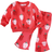 Shein 2pcs Baby Girls Casual Strawberry Pattern Sweatshirt + Pants Set, Lightweight For Spring/Autumn