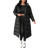 Shein Ezwear Plus Size Black Hooded Long Drawstring Waist Coat, Autumn/Winter