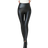 Shein High Waist Faux PU Leather Fleece Lined Leggings, Stretchy Form-Fitting Sexy Tights For Women, Sportswear