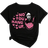 Shein INAWLY Halloween Skull & Love Letter Print Crew Neck Short Sleeve T-Shirt Graphic Tees Women Tops