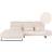 Beliani Right Hand Jumbo Cord Corner Beige Ikast Sofa 4 Seater, 3 Seater