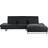Beliani Left Hand Corner Black Sofa 3 Seater