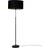 QAZQA Sort Med Oval Fløjlsskærm 50 cm Gulvlampe 145.5cm