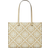 Tory Burch T Monogram Embossed Leather Tote Bag - Beige