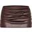 PrettyLittleThing Chocolate Brown Faux Leather Ruched Mini Skirt