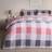 OHS Gingham Check Teddy Set Single - Duvet Cover Pink (200x135cm)