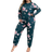 Shein Women'S Plus Floral Printed Long Sleeve Top And Long Pants Pajama Set