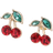 Shein Rhinestone Cherry Stud Earrings