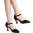 Shein Thick Heel One-Buckle Rhinestone - Pointed Toe