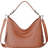 Kmisso Women's Shopper Handbag Shoulder Real Vegan Leather - Brown