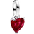 Pandora Broken Heart Mini Dangle Charm Sterling silver Man-made crystal Red