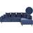 Beliani Left Hand Corduroy Blue Lunner Sofa 3 Seater