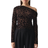 Gina Tricot Long Sleeve Off Shoulder Asymmetric Top - Brown Leopard Print