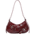Shein pc Vintage Wine Red Patent Leather YK Gothic Style Shoulder Bag With Rivet Decoration For Women Suitable For Daily Use And Travel Tready Crescent Moon
