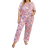 Shein Women's Plus Pink Round Neck Cloud Print Pajama Set