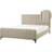 Beliani King Size Tufted Headboard 5ft3 Metal Legs Slatted Base Beige Lunan Frame Bed