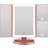 Metro Lane Vanity Mirror With 68 LED Lights And Trifold Magnifying Mirror - Pink