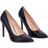 PrettyLittleThing Patent Wide Fit Court Heels, Black