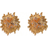 Shein pair Hong KongStyle Vintage HighGrade Metallic Cubic Zirconia Stud Earrings Sophisticated MiddleAged Fashionable Versatile