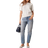 New Look Hannah Straight Leg Jeans - Teal Blue