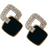 Shein 1pair Alloy Oil Drop & Diamond Inlaid Square Stud Earrings For Women, Dating Gift