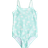 H&M Girls Green Patterned swimsuit 1½-2Y