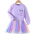 Shein Young Girl Unicorn & Letter Graphic Ombre Mesh Hem Dress