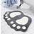 Shein Cute Footprint Shaped Bathroom Water Absorbent Coral Velvet Bath Mat In GrayBrown