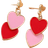 Shein pair European American Fashionable Minimalist DoubleLayered Alloy Heart Shaped Oil Drop Earrings For Women Summer Holiday Gift For Daily Wear