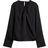 H&M Ladies Black Pleat-detail satin blouse