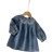 Shein Infant Girls Cute Floral Embroidered Loose Comfortable Denim Dress With Ruffle Hem Design