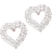 Shein pair Trendy Elegant New Style Geometric HeartShaped Rhinestone Stud Earrings For Women Daily Casual Birthday Gifts