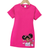 Shein Toddler Girls' Fashionable And Cute Short Sleeve T-Shirt Dress With Bowknot And Little Girl Print