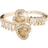 Shein 1pc Symmetrical Heart Shaped Copper Ring With Cubic Zirconia