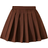 Shein Young Girls' Fashionable Deep Camel Pleated Skirt, Ideal For And Summer
