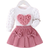 Shein Elegant Heart Shape Puff Sleeve Top and Skirt Set - Elegant