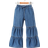 Shein Young Girl Knot Front Ruffle Hem Flare Leg Jeans