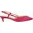 Guess Women's Jesson Pointed Slingback Kitten Heel Mules Pink Satin