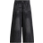 H&M Wide Denim Look Trousers - Black (1263202001)