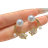 Shein Tulip-shaped Earrings For Women, Unique Design, French Style Flower With High-end Cat's Eye Stone & Pearl Decoration