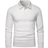 Shein Jacquard Fabric Button Placket Polo Shirt - White